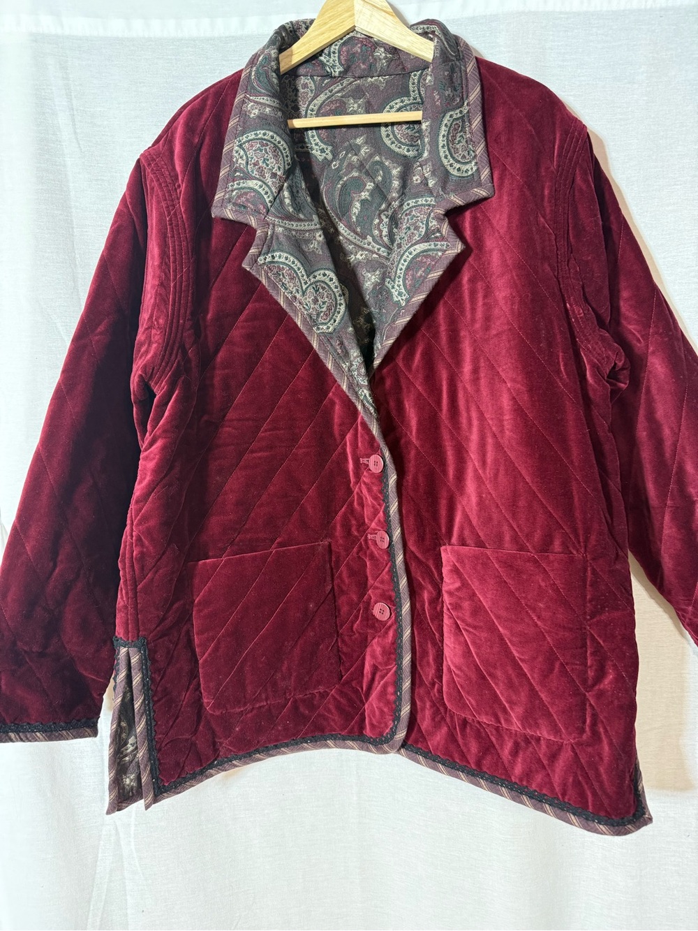 Koos of Course Paisley Quilted Puffer reversible jacket Size 1X